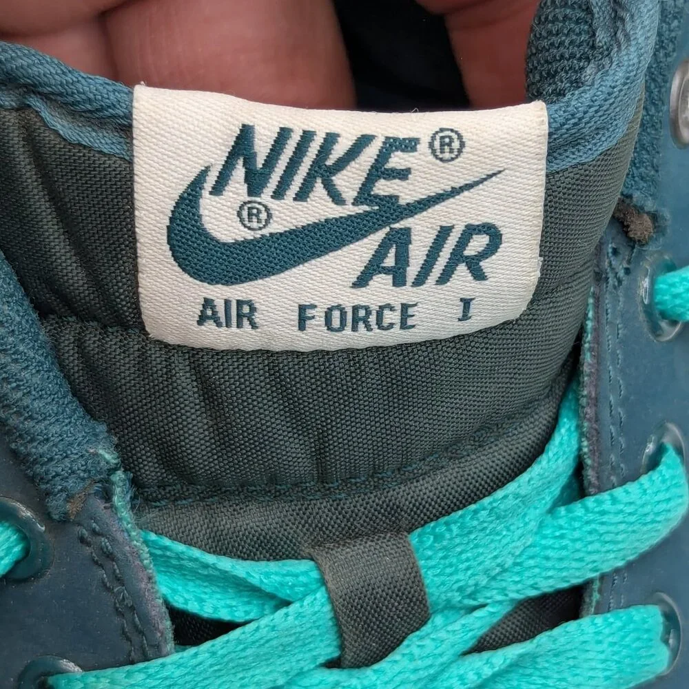 RARE SIZE 15 Nike Air Force 1 Snake Skin Men’s Sneakers Teal Color👟